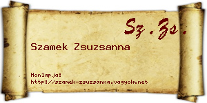 Szamek Zsuzsanna névjegykártya